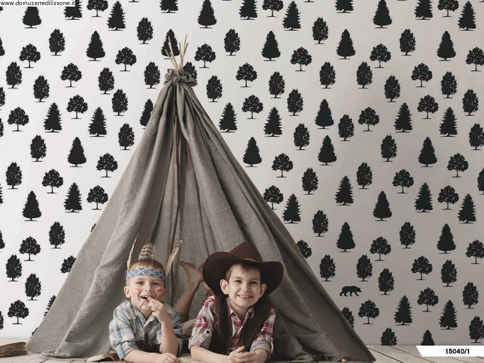tappezzeria per cameretta con alberi